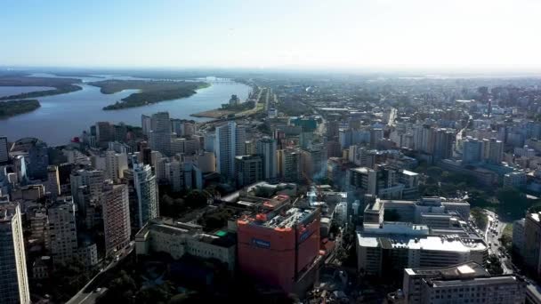 Ciudad Costera Porto Alegre Rio Grande Sul Brasil Paisaje Urbano — Vídeos de Stock