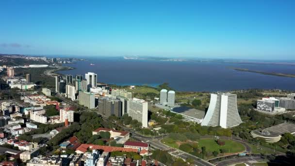 Ciudad Costera Porto Alegre Rio Grande Sul Brasil Paisaje Urbano — Vídeo de stock