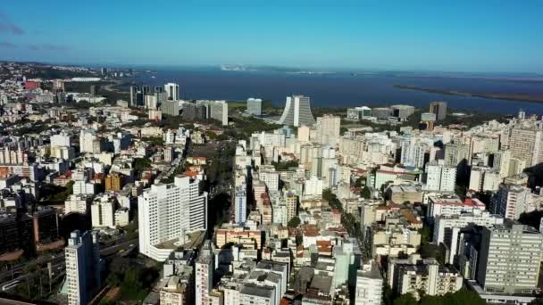 Townscape Porto Alegre City Rio Grande Sul Brazil Downtown Landscape — Stock Video