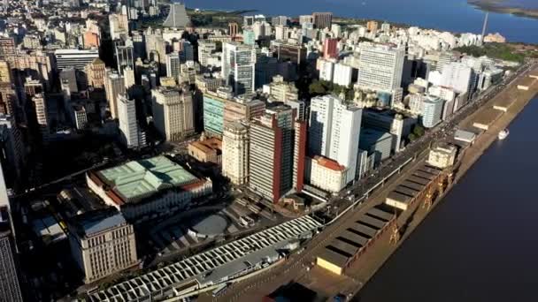 Cidade Porto Alegre Rio Grande Sul Brasil Centro Cidade Paisagem — Vídeo de Stock