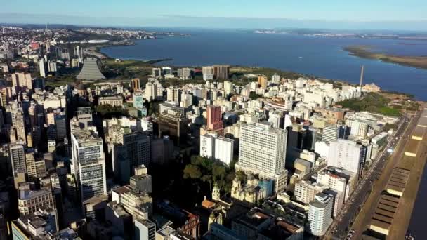 Municipio Porto Alegre Rio Grande Sul Brasil Paisaje Del Centro — Vídeo de stock
