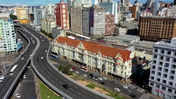 Vista Cidade Porto Alegre Rio Grande Sul Brasil Cenário Centro — Vídeo de Stock