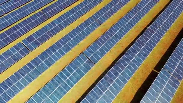 Панорамний Вид Екологічної Зеленої Енергетичної Сонячної Системи Панелі Сонячної Енергії — стокове відео