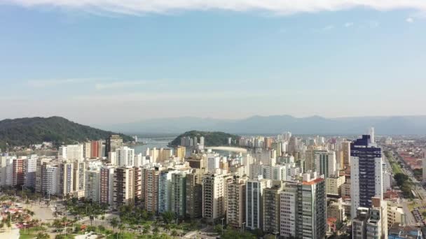 Sao Vicente Şehri Sao Paulo Brezilya Kıyı Şeridi Manzaralı Sao — Stok video