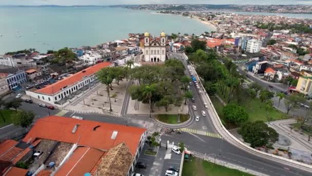 Bomfim Εκκλησία Στον Κόλπο Της Πόλης Σαλβαδόρ Bahia Βραζιλία Πλατεία — Αρχείο Βίντεο