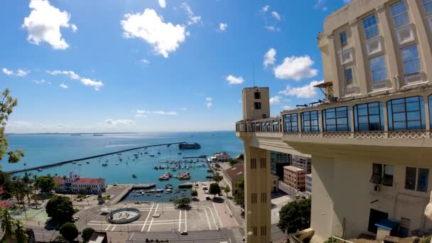 Pesisir Pusat Kota Melihat Pencakar Langit Bisnis Salvador Kota Bahia — Stok Video