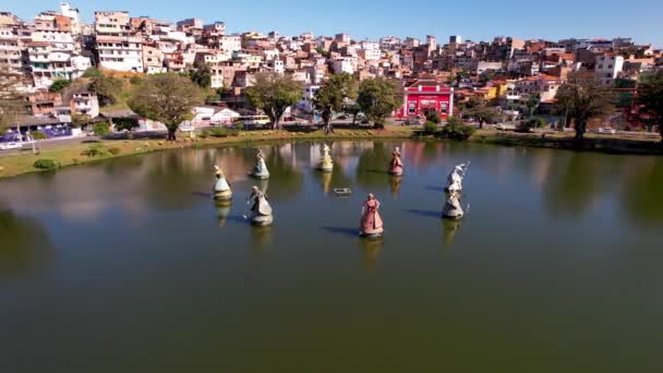 Orishas Monuments Dans Lac Salvador Ville Bahia Brésil Orishas Monuments — Video