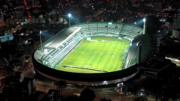 Nachtleben Des Beleuchteten Fußballstadions Fonte Nova Salvador Bahia Brasilien Nachtleben — Stockvideo