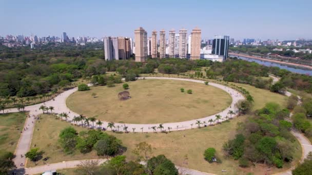 Freizeitpark Villa Lobos Der Nähe Der Autobahn Stadt Sao Paulo — Stockvideo