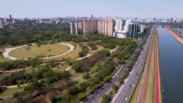 Villa Lobos Parc Loisirs Près Route Nationale Ville Sao Paulo — Video