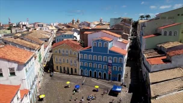 Widok Miejscowość Pelourinho Mieście Salvador Bahia Brazylia Widok Miejscowość Pelourinho — Wideo stockowe