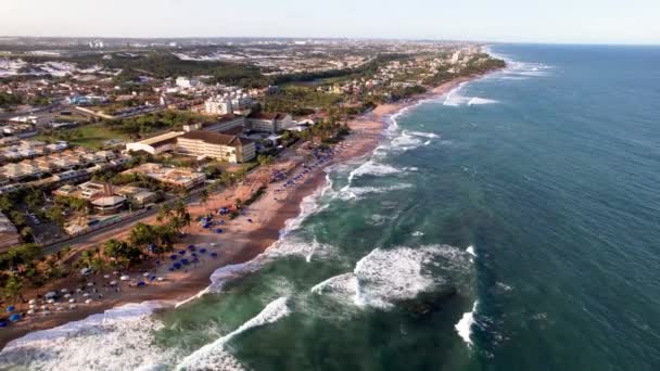 Bucht Von Salvador Bahia Brasilien Strandblick Der Küste Bucht Von — Stockvideo