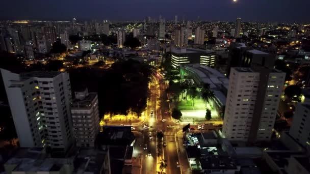 Kolotoč Města Goiania Goias Brazílie Městský Výhled Třídu Kruhový Objezd — Stock video