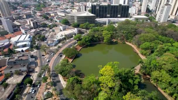 Goiania Kentindeki Goias Brezilya Daki Göl Manzarası Başkentin Simgesi Goiania — Stok video