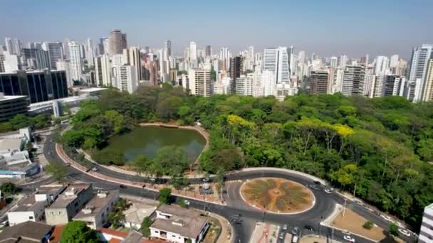 Cityscape Lake Goiania Urban City Goias Brazil Památník Hlavního Města — Stock video