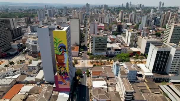 Városi Kilátás Goiania Belvárosára Városi Városra Goiasra Brazíliára Városi Kilátás — Stock videók