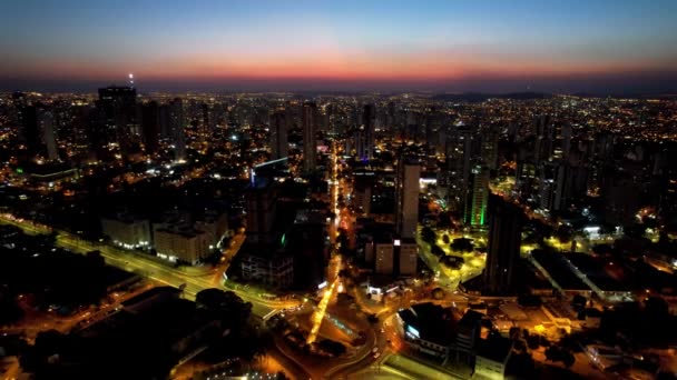 Kolotoč Města Goiania Goias Brazílie Městský Výhled Třídu Kruhový Objezd — Stock video