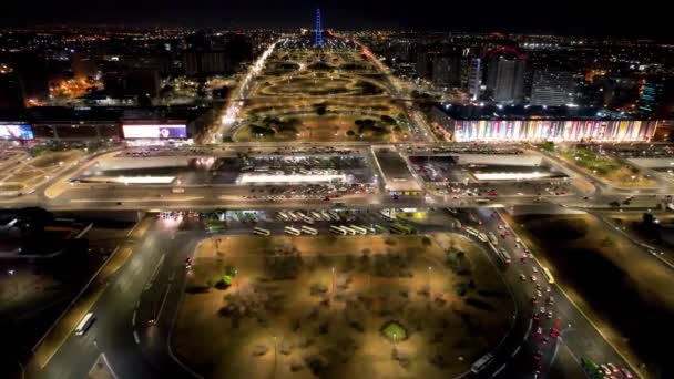 Brasilia Distrito Federal Brezilya Nın Merkezindeki Gece Hayatı Şehir Manzarasının — Stok video