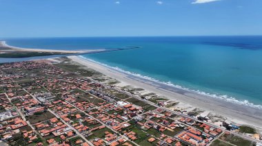 Atalaia Sahili, Luis Correia, Piaui Brezilya. Sahil Skyline. Doğa manzarası. Yaz Gezisi. Atalaia Sahili, Luis Correia, Piaui Brezilya. Tropikal Manzara.