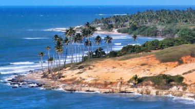 Ceara Brezilya 'daki Paraipaba' daki Lagoinha Köyü. Plaj manzarası. Güzel Cliff. Tatil Tatilleri. Ceara Brezilya 'daki Paraipaba' daki Lagoinha Köyü. Yaz Seyahati.