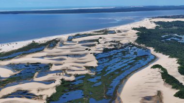 Maranhao Brezilya 'daki Tutoia Köyü. En Büyük Nehir Deltası. Kıyı Kenti manzarası. Maranhao 'daki Tutoia Köyü. Riverside Sahnesi. Doğa Arkaplanı. Seyahat güzergahı. Brezilya Kuzeydoğu.