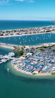 Kaliforniya, San Diego Mission Bay 'de. Paradisiac Sahili. Deniz Burnu Simgesi. Mission Körfezi San Diego, Kaliforniya Birleşik Devletleri.