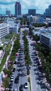 Miami Beach Florida 'da. Miami Beach Birleşik Devletleri. Florida Eyaletindeki Miami Beach sahil manzaralı. Seyahat yerleri. Tatiller.