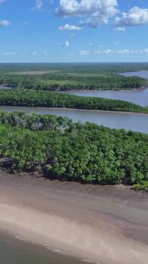 Brezilya Maranhao 'daki Araioses' de Parnaiba Delta. Doğa Manzarası. Amerika 'nın Brezilya Deltası. Maranhao 'daki Parnaiba Delta. Sarmal Nehir. Plaj manzarası. Tatil seyahatleri. Brezilya Kuzeydoğu.