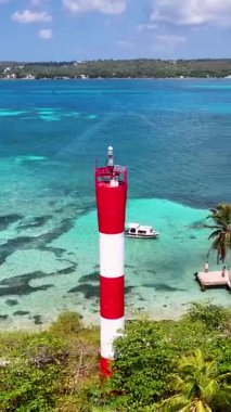 San Andres Deniz Feneri San Andres Providencia Y Santa Catalina Kolombiya. Plaj manzarası. Karayip Cenneti. San Andres Providencia 'da, Santa Catalina Kolombiya' da. Deniz Burnu Açık Hava. Doğa Turizmi.