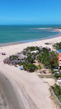 Piaui Brezilya 'daki Luis Correia' da Coqueiro Plajı. Sahil Skyline. Doğa manzarası. Yaz Gezisi. Piaui Brezilya 'daki Luis Correia' da Coqueiro Plajı. Tropikal Manzara.