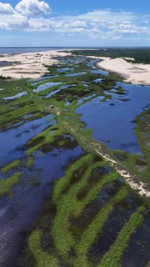 Maranhao Brezilya 'daki Tutoia Köyü. En Büyük Nehir Deltası. Kıyı Kenti manzarası. Maranhao 'daki Tutoia Köyü. Riverside Sahnesi. Doğa Arkaplanı. Seyahat güzergahı. Brezilya Kuzeydoğu.