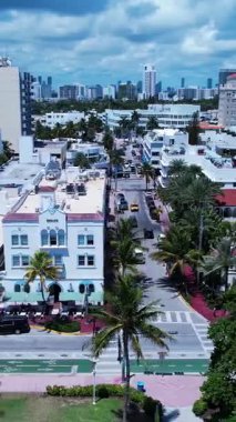 Miami Beach Florida 'da. Miami Beach Birleşik Devletleri. Florida Eyaletindeki Miami Beach sahil manzaralı. Seyahat yerleri. Tatiller.