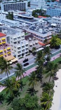 Miami Beach Florida 'da. Miami Beach Birleşik Devletleri. Florida Eyaletindeki Miami Beach sahil manzaralı. Seyahat yerleri. Tatiller.