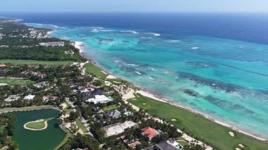 Punta Cana Skyline La Altagracia Dominik Cumhuriyeti 'ndeki Punta Cana' da. Karayip silueti. Plaj manzarası. Resort Scenery 'de. Punta Cana Skyline La Altagracia Dominik Cumhuriyeti Punta Cana 'da.