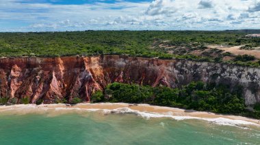 Brezilya 'nın kuzeydoğusunda Conde Paraiba Brezilya' da Skyline. Büyüleyici Tropikal Sahne Sahnesi Yukarıdan Görünüyor. Ada Hayatı Manzarası Huzurlu Güzel. Huzurlu. Conde Paraiba.