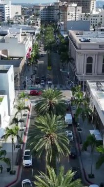 Amerika Birleşik Devletleri, Los Angeles Beverly Hills 'te Rodeo Drive. Ünlü Lüks Mahalle. Film Yıldızları Bölgesi. Los Angeles 'ta Beverly Hills Rodeo Yolu.