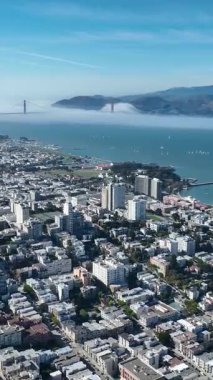 Kaliforniya 'da San Francisco' da panoramik manzara. Highrise İnşaat Mimarisi. Turizm Seyahati. San Francisco 'da Panoramik Manzara ABD Kaliforniya' da.