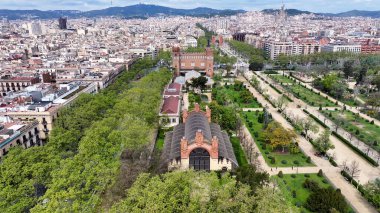 İspanya 'daki Ciutadella Parkı. Ünlü Botanik Bahçesi şehri geziyor. Şehir merkezindeki iş dünyası. İş geçmişleri ünlüdür. Barselona İspanya.