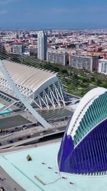 Valencia 'daki Bilim Müzesi Valenciana İspanya. Gelecekçi Şehir Manzarası. Bilim Müzesi. Valencia, Valenciana İspanya 'da. Turizm Tarihi Yer. Büyüleyici Skyline.