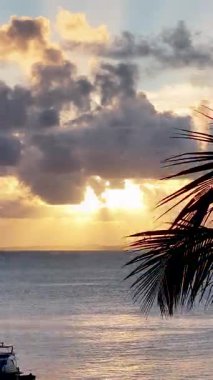 Bahia Brezilya 'daki Salvador' da Sunrise Plajı. Gündoğumu Skyline. Plaj manzarası. Manzaralı güneş ışınları. Bahia Brezilya 'da, Salvador' da Sunrise Beach. Doğa Arkaplanı.