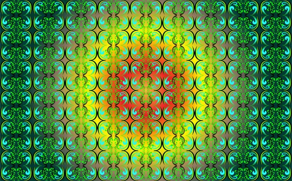 Fond Avec Des Cercles Des Rayures Couleur Jaune Rouge Verte — Image vectorielle