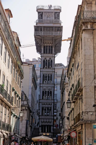 Lisbon, Portugal - May 14: The Santa Justa Lift in Lisbon on May 14, 2014. Elevador di Santa Justa - an elevator lift in Lisbon.