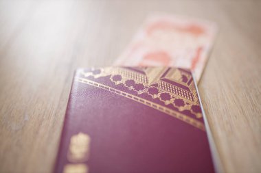 İsveç Pasaportu Bulanık Bir Honduraslı Lempira Bill 'in üstünde