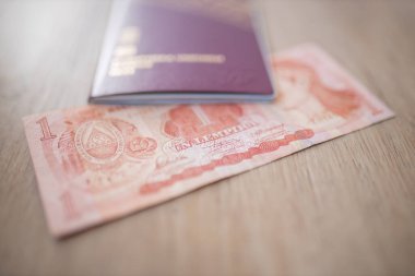 İsveç pasaportu ve bir Honduras Lempira Yasa Tasarısı.