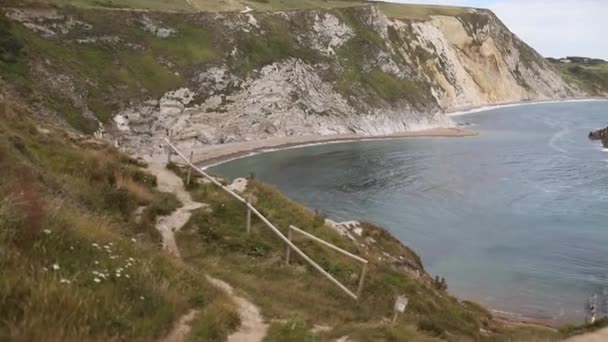 Astonishing View of The Jurassic Coast on a Cloudy and Windy Day — Video