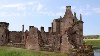 Ancient Ruins of Scottish Fortress Caerlaverock, Surrounded By Nature