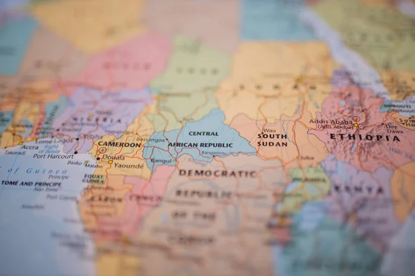 Central African Republic on a colorful and blurry map of Africa — Fotografia de Stock