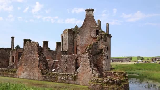 Ancient Ruins of an Ancient European Fortress Surrounded By Nature — Stock video