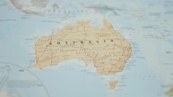 Video of Australia on a Colorful and Blurry Oceania Map — Αρχείο Βίντεο