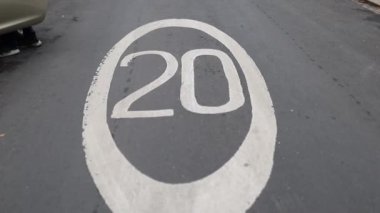 Number 20 Painted on the Pavement from a London Neighbourhood